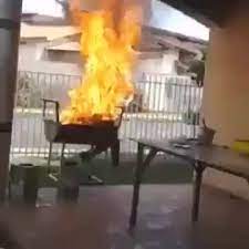 Homem fica gravemente ferido após explosão de churrasqueira